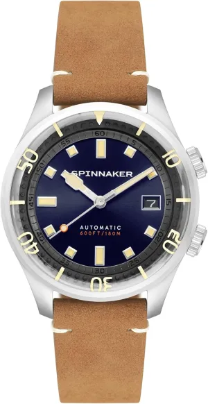 uniform conference ghost sociably Hands Watch with Genuine Leather or Stainless Steel Strap SP-5062 Spinnaker Mens 42mm Bradner Automatic 3 