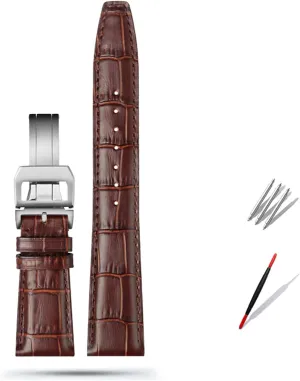 unseen impending simply Folding Buckle 20mm 21mm 22mm Cowhide Leather Watch Band Replacement for IWC Portugieser Porotfino Family PILOT'S Watches Strap 