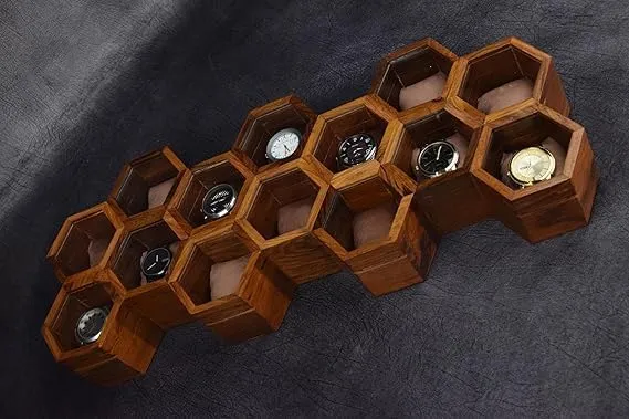 Valentines Gift Watch Organizer Holder Case for travel (14 slot) Wooden Watch Box subjugate minimize Multi Slots Watch Display Case Mens Watch Box Organizer, Dark Rosewood Watch Cases for Men Watch Storage 