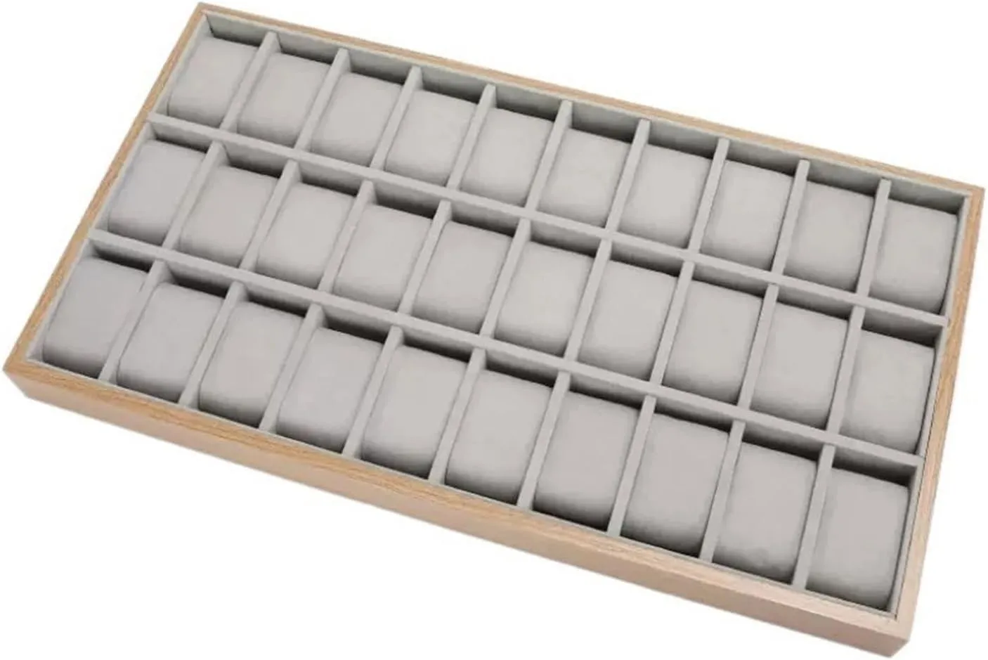 Velvet Lining basic Watch Display Box Watch Case 30 Plaid Watch Display Trays High-end Wooden Watch Organizers Multifunctional Jewelry Storage Box 