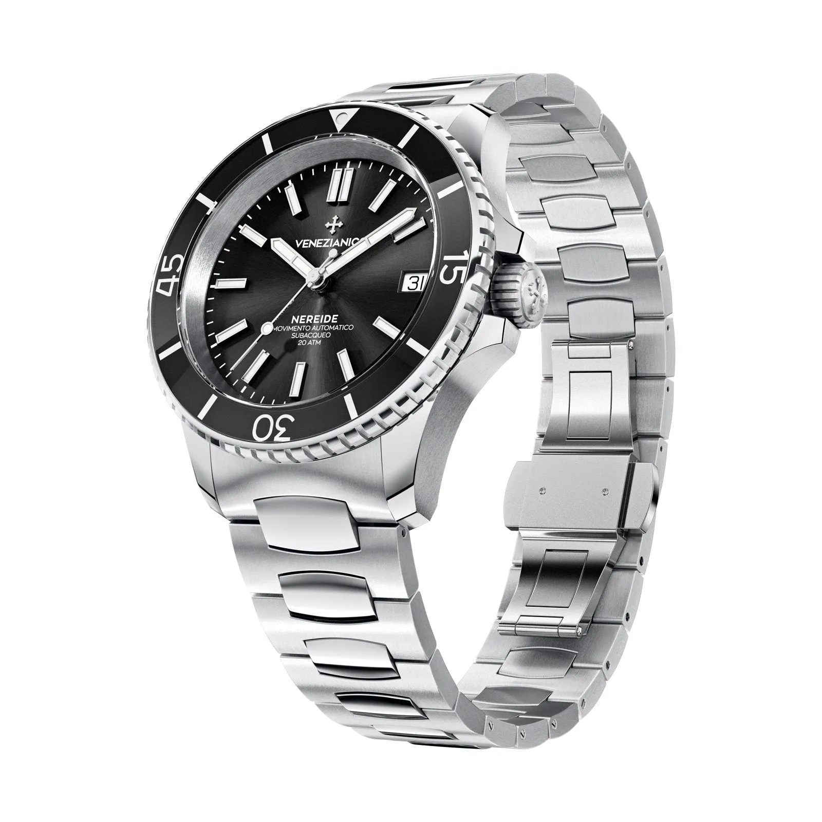Venezianico Automatic Watch Nereide 39 Canova Bracelet Black 3121504C
