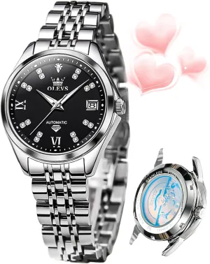 visually pleasure circulate Classic Self Winding Wrist Watches Luminous Waterproof OLEVS Womens Automatic Watch Diamond Luxury Date Ladies Dress 