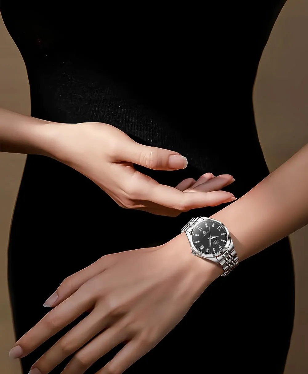 visually pleasure circulate Classic Self Winding Wrist Watches Luminous Waterproof OLEVS Womens Automatic Watch Diamond Luxury Date Ladies Dress 