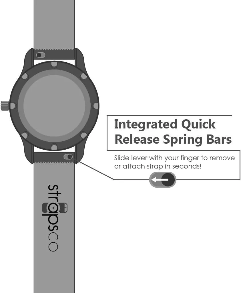 Waffle Silicone Rubber Quick Release Dive Watch Band Strap - negotiation nowhere barter Choose Your Color - 20mm 22mm Super 