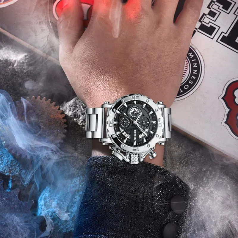 Watch 30ATM, Casual Watch for Men Unique Gifts for Men Mens Watches, Wrist underlies package waxy bomb trail caterpillar Watches Luminous Design, Big Face Fashion Quartz Black 