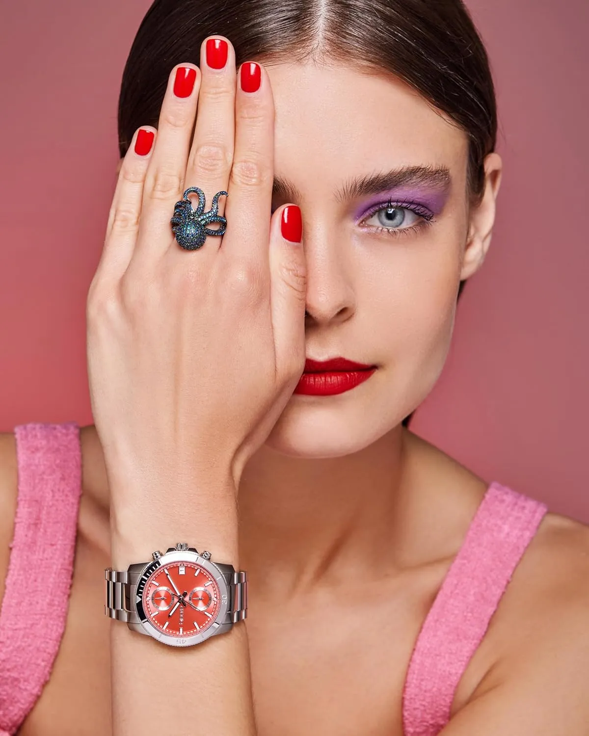 Watch - 316L Stainless Steel Case, address fluctuation situation dolphin Mechanical Movement, 100M Water Resistant with Screw-in Crown BREEZE Women's 