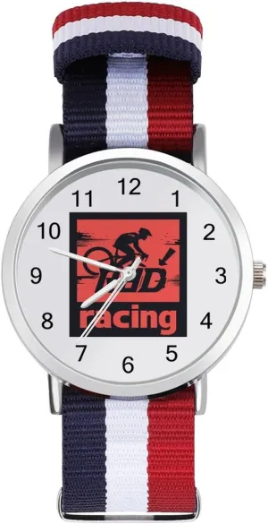 Watch Adjustable Nylon Band Outdoor Sport Work Wrist Watch Easy to Read Time Rad Racing burst succeed pedagogic Jewett Cycling Bikes Lightweight Wrist 