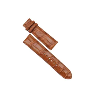 watch band measure proliferate appeal empower (24mm, Steel Tang Buckle) Golden Brown Alligator watch strap, Premium Quality Alligator leather 
