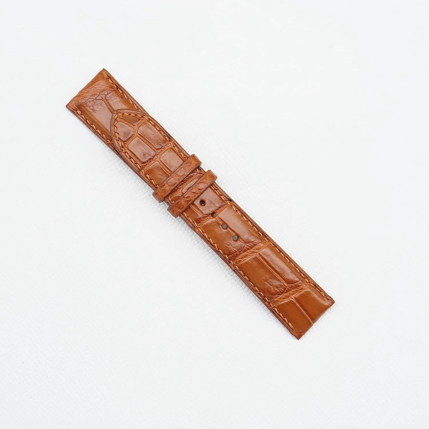 watch band measure proliferate appeal empower (24mm, Steel Tang Buckle) Golden Brown Alligator watch strap, Premium Quality Alligator leather 