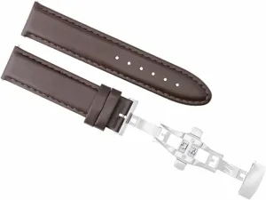 Watch Band Strap Smooth Compatible With Zeno Magellano Deploy Clasp Dark Brown Ewatchparts 20mm impend Leather 