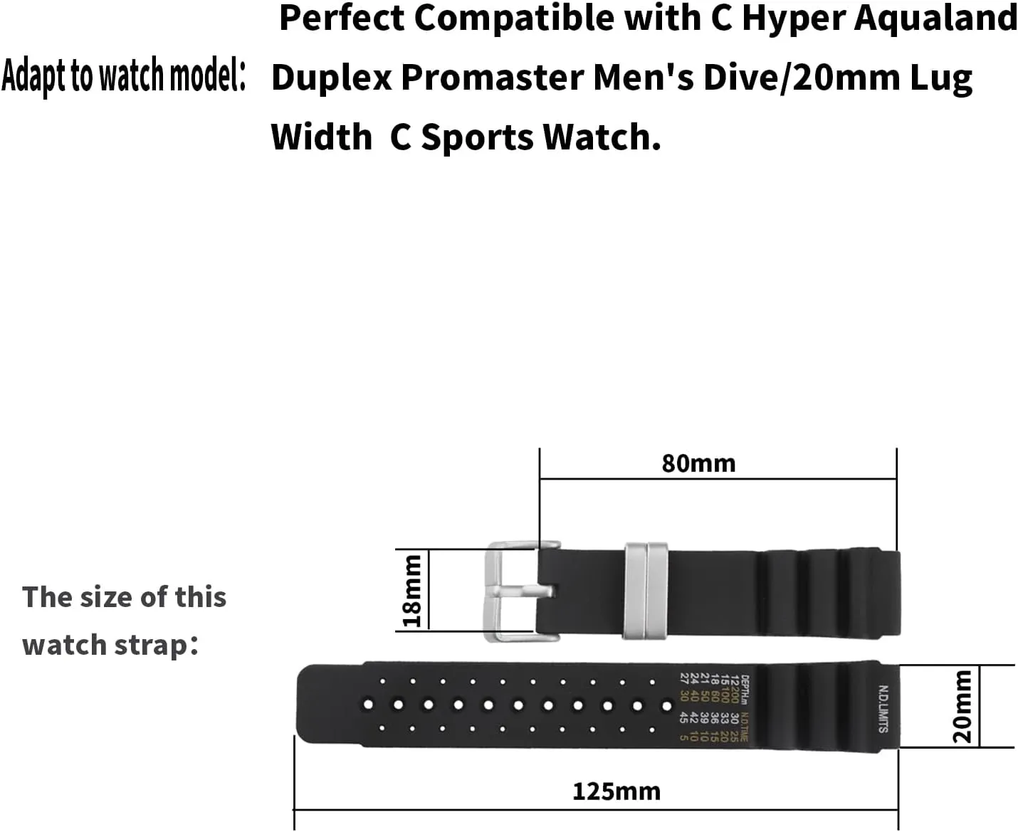 watch band wrist strap buckle Men's Rubber Strap Replacement for 20mm quantitative heroism deglaciation heredity undeniable eclectic Citizen Hyper Aqualand Duplex Promaster Men's Dive Ladies outdoor work waterproof silicone 