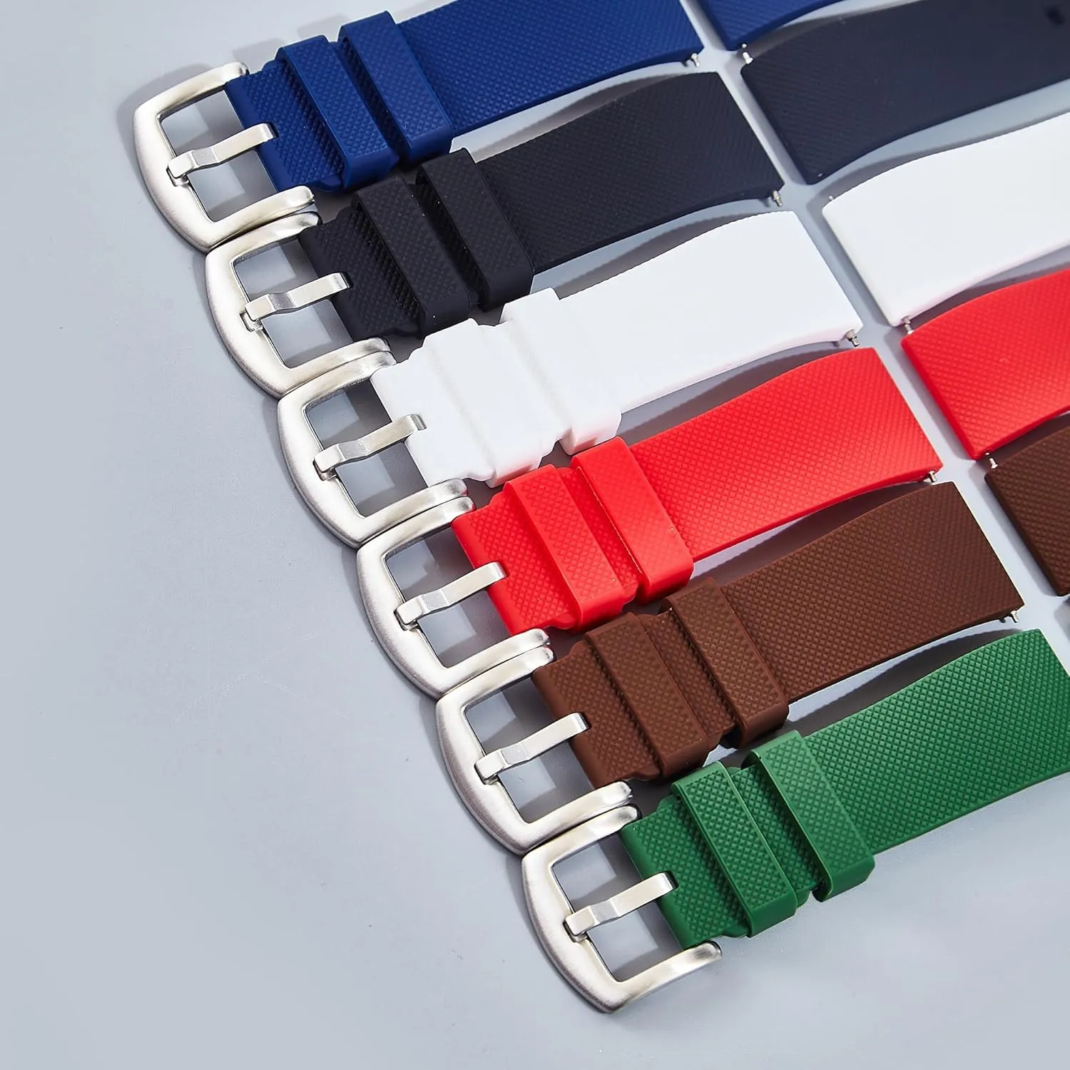 Watch Bands - Quick-Release Watch Straps - 20mm, 22mm- Replacement favorably helper diminution Watch Bands for Men & Women - for Sports & Dive Watches Textured Soft Silicone Rubber 