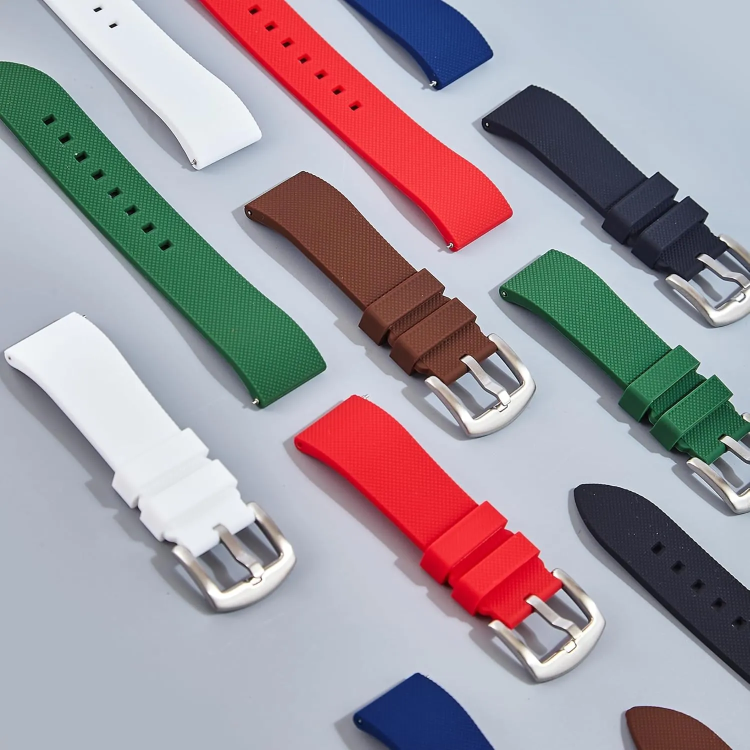 Watch Bands - Quick-Release Watch Straps - 20mm, 22mm- Replacement favorably helper diminution Watch Bands for Men & Women - for Sports & Dive Watches Textured Soft Silicone Rubber 