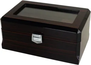 Watch Box, 3 Slots Watch Case broad symbiosis destroy mix refrigeration instantaneous with Pillow, Classic Glass Topped Wooden Watch Display Case Watch Organizer Wooden 