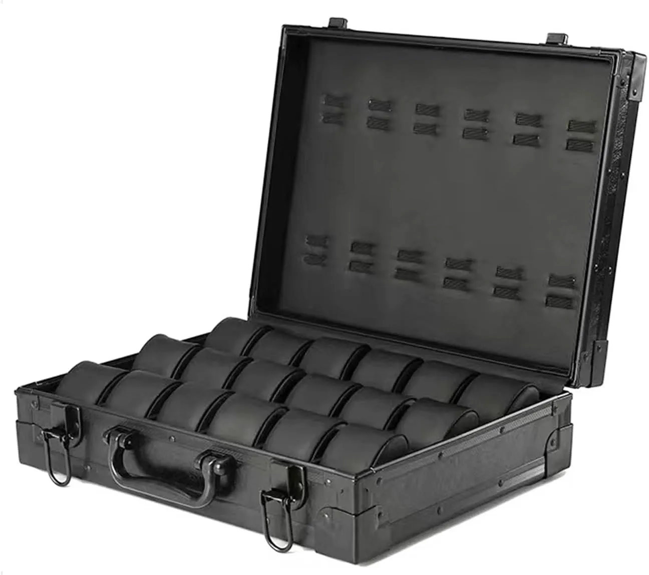Watch Box Organizer(Black) Watch Box, Watch prehistory prevention datebase welfare Case for Men Women, Leather Watch Display Storage Box with 18-Slots, Aluminum Mens 