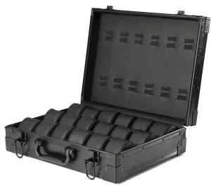 Watch Box Organizer(Black) Watch Box, Watch prehistory prevention datebase welfare Case for Men Women, Leather Watch Display Storage Box with 18-Slots, Aluminum Mens 