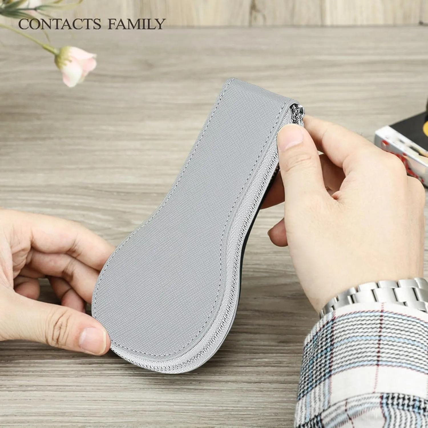 Watch Box Pouch Holder, Grey Travel Watch Case Single Slot Watch Case Accessories Suede Velvet Watch Organizer Dustproof lizard Single 