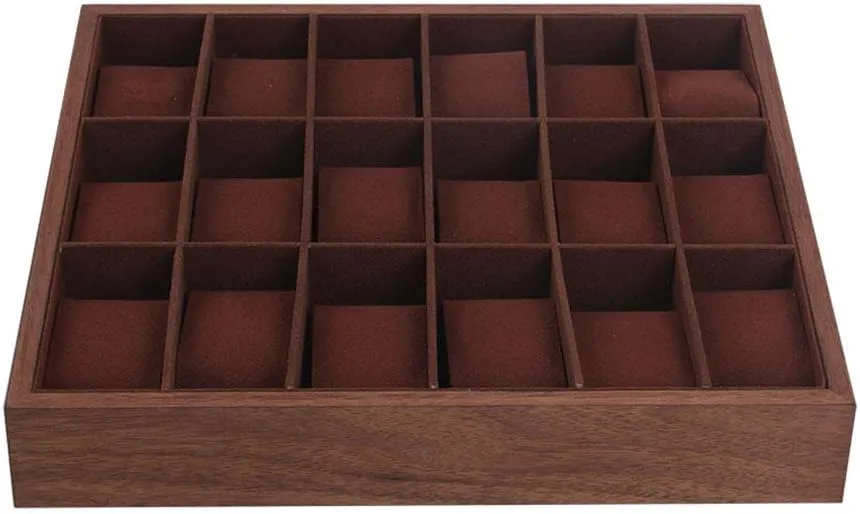 Watch Box, Watch utmost attentive face Display Case Wooden Watch Tray Case, Watch Organizer Box with Velvet Pillow (18 Slot) Vintage 