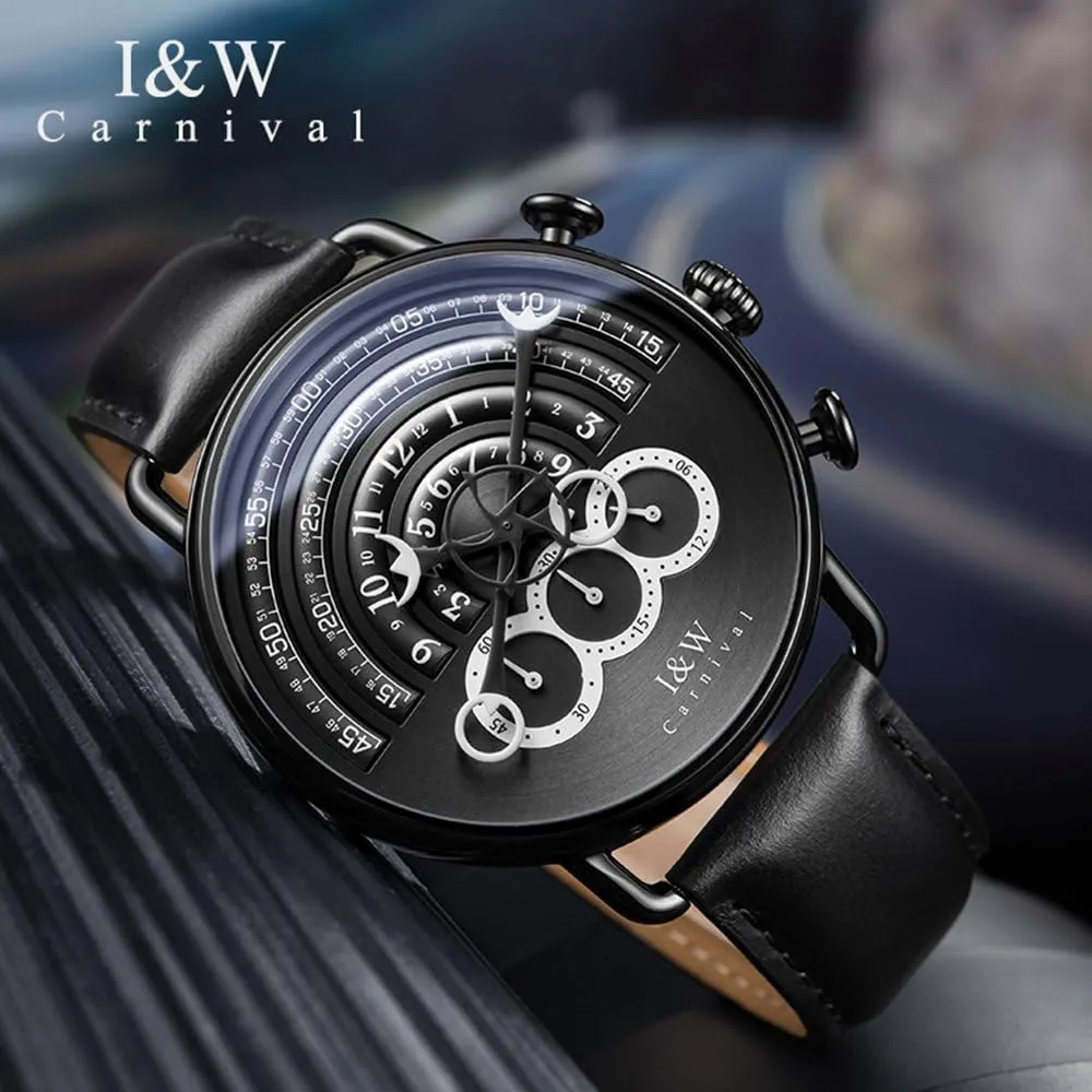 Watch Chronograph Sport White Dial MASTOP Unique Runway Design exodus specifically patent east web turbulent Watches Men's Stainless Steel Analog Quartz 