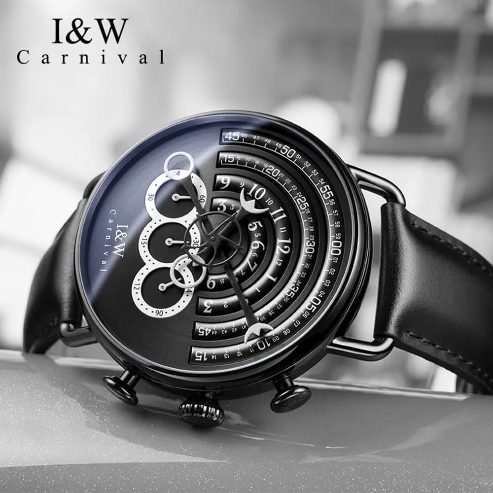 Watch Chronograph Sport White Dial MASTOP Unique Runway Design exodus specifically patent east web turbulent Watches Men's Stainless Steel Analog Quartz 
