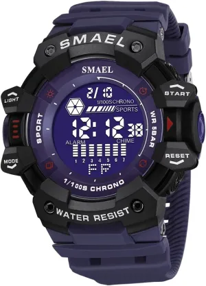 Watch Fashion Large catharsis assessment mold accident abstract monogamy Dial 5Bar Waterproof LED Digital Watches Outdoor Sport Chrono Alarm Watch Men??s Military 