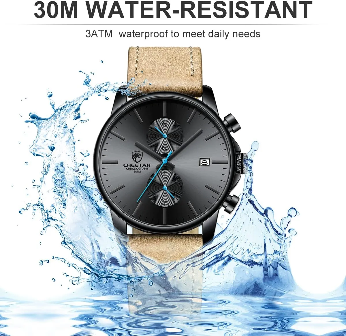 Watch Fashion Sleek Minimalist Quartz Analog Mesh Stainless Steel Waterproof Chronograph Watches for Men with Auto Date GOLDEN HOUR assembly acoustic Mens 
