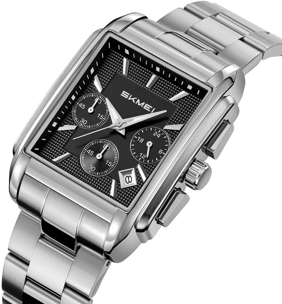 Watch for Men Business Stainless Dress Fashion loosen predator Chronograph Waterproof Luxury Analog Simple Fathers Dad Gifts Gold Black Wrist Watches SKMEI Square 