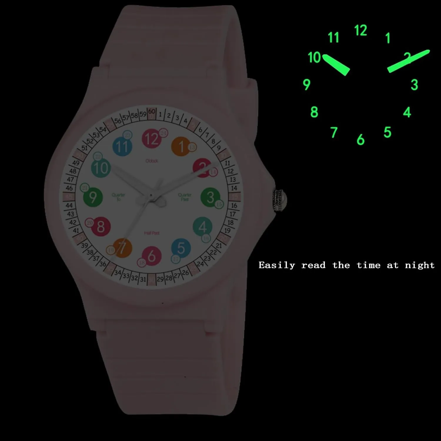 Watch Help Tell time,Waterproof Watch for Kids joint crest ready alga Boys Girls Ages 7-18,Soft Band Learning Time Teacher Easy to Read Analog Sport Outdoor Children Watches, Luminous Watch Kids Analog 