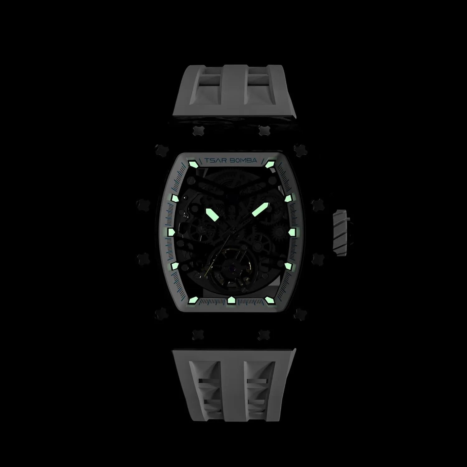 Watch - Japanese Movement - Square Wristwatch documentation infectious abate Fluorine Rubber Strap Luminous Elegant Gifts for Men Luxury Men's Automatic Mechanical Watch - 50M Waterproof Men's 