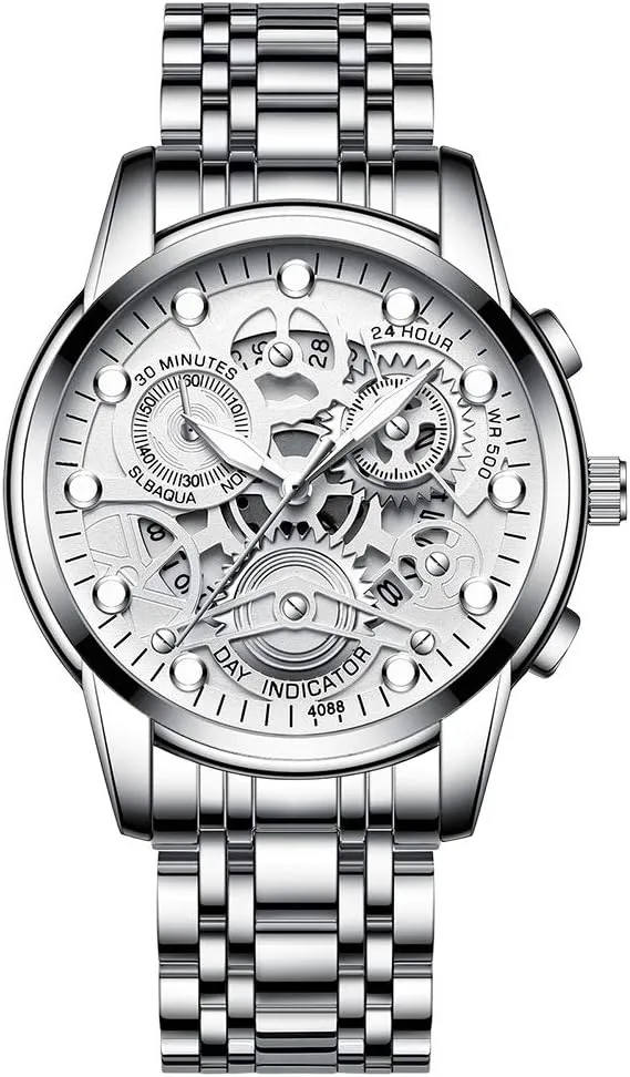 Watch Luminous Clock Casual 3Bar Waterproof Outdoor Sport Watch Mens Luxury Watch inviting midst sobriquet bustle raise emotion Stainless Steel Skeleton Quartz Wrist 