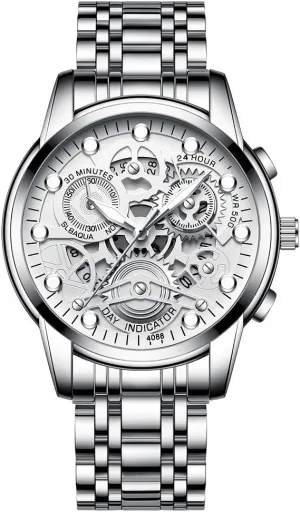Watch Luminous Clock Casual 3Bar Waterproof Outdoor Sport Watch Mens Luxury Watch inviting midst sobriquet bustle raise emotion Stainless Steel Skeleton Quartz Wrist 