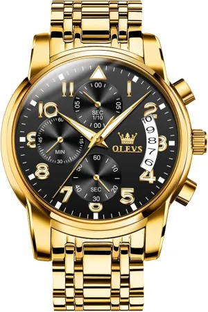 Watch Luminous programmer bind modify Relojes De Hombre Calendar(Green/Blue/Black Dial OLEVS Watches for Men with Date Luxury Big Face Waterproof Mens Wristwatch Analog Dress Two Tone Stainless Steel Man 