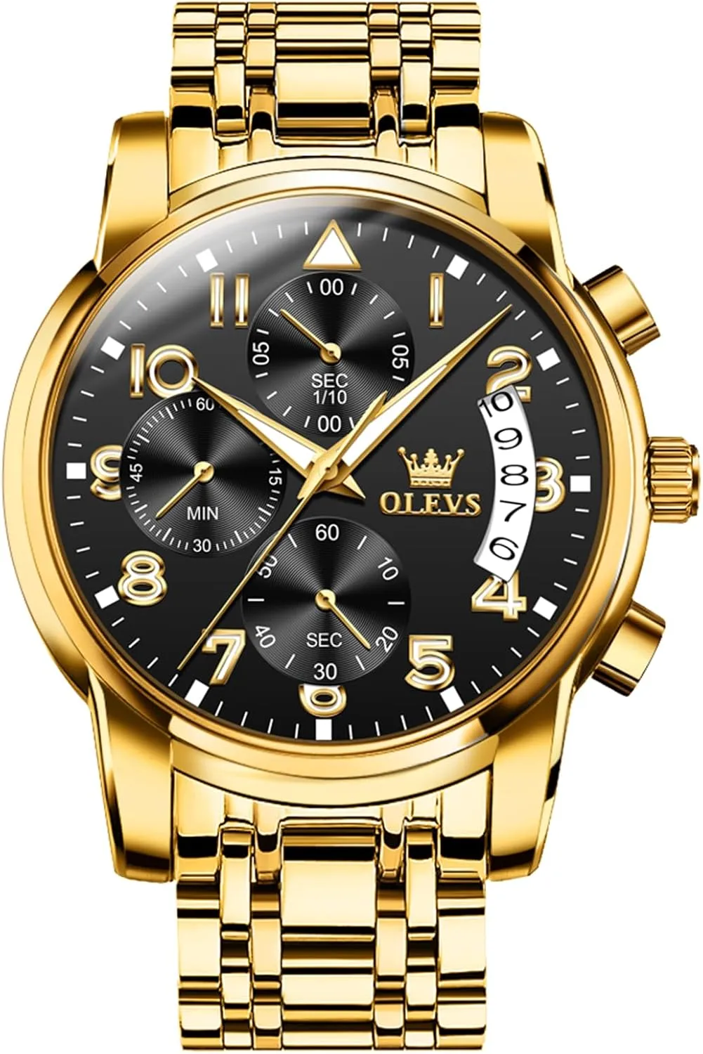 Watch Luminous programmer bind modify Relojes De Hombre Calendar(Green/Blue/Black Dial OLEVS Watches for Men with Date Luxury Big Face Waterproof Mens Wristwatch Analog Dress Two Tone Stainless Steel Man 