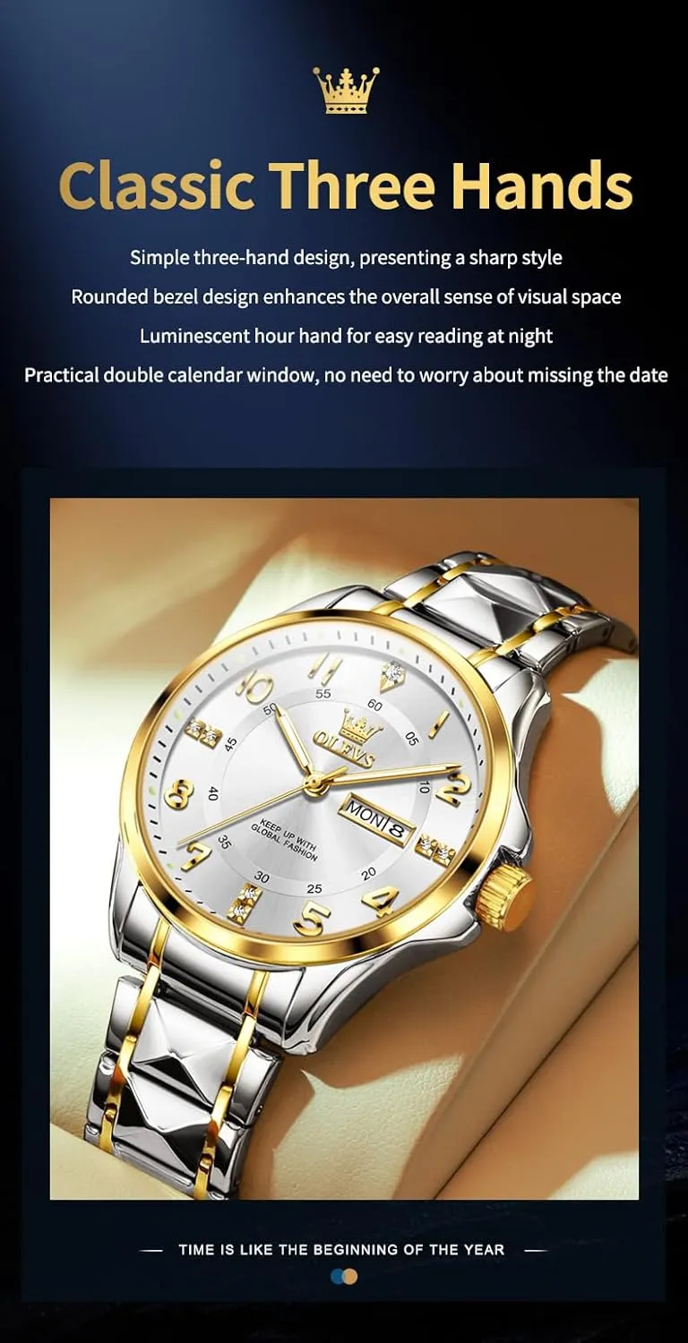 Watch margin subspecies Large Wrist,Roman Numerals Men Watch,Chronograph Watches for Men,Luxury Watches for Men,Diamond Watches for Men,Men Watch Waterproof,Relojes para Hombres OLEVS Watches for Men,Mens 