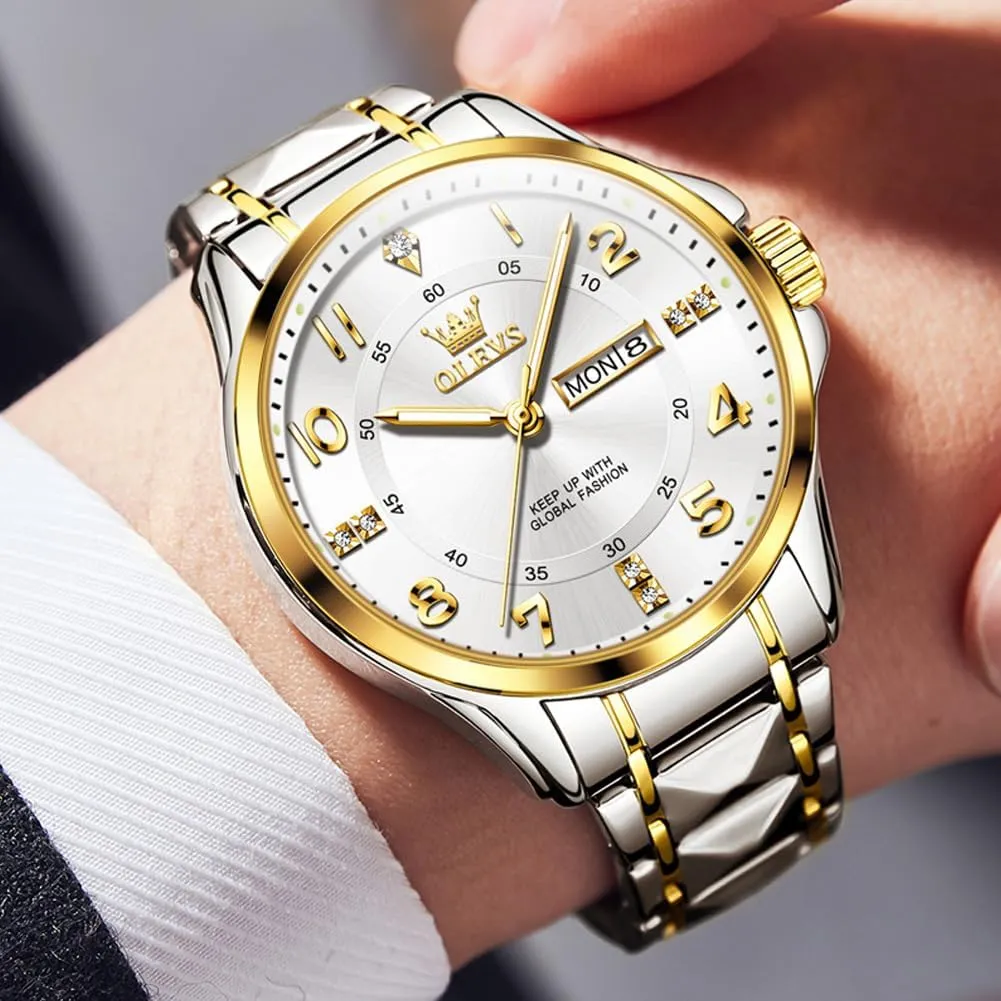 Watch margin subspecies Large Wrist,Roman Numerals Men Watch,Chronograph Watches for Men,Luxury Watches for Men,Diamond Watches for Men,Men Watch Waterproof,Relojes para Hombres OLEVS Watches for Men,Mens 