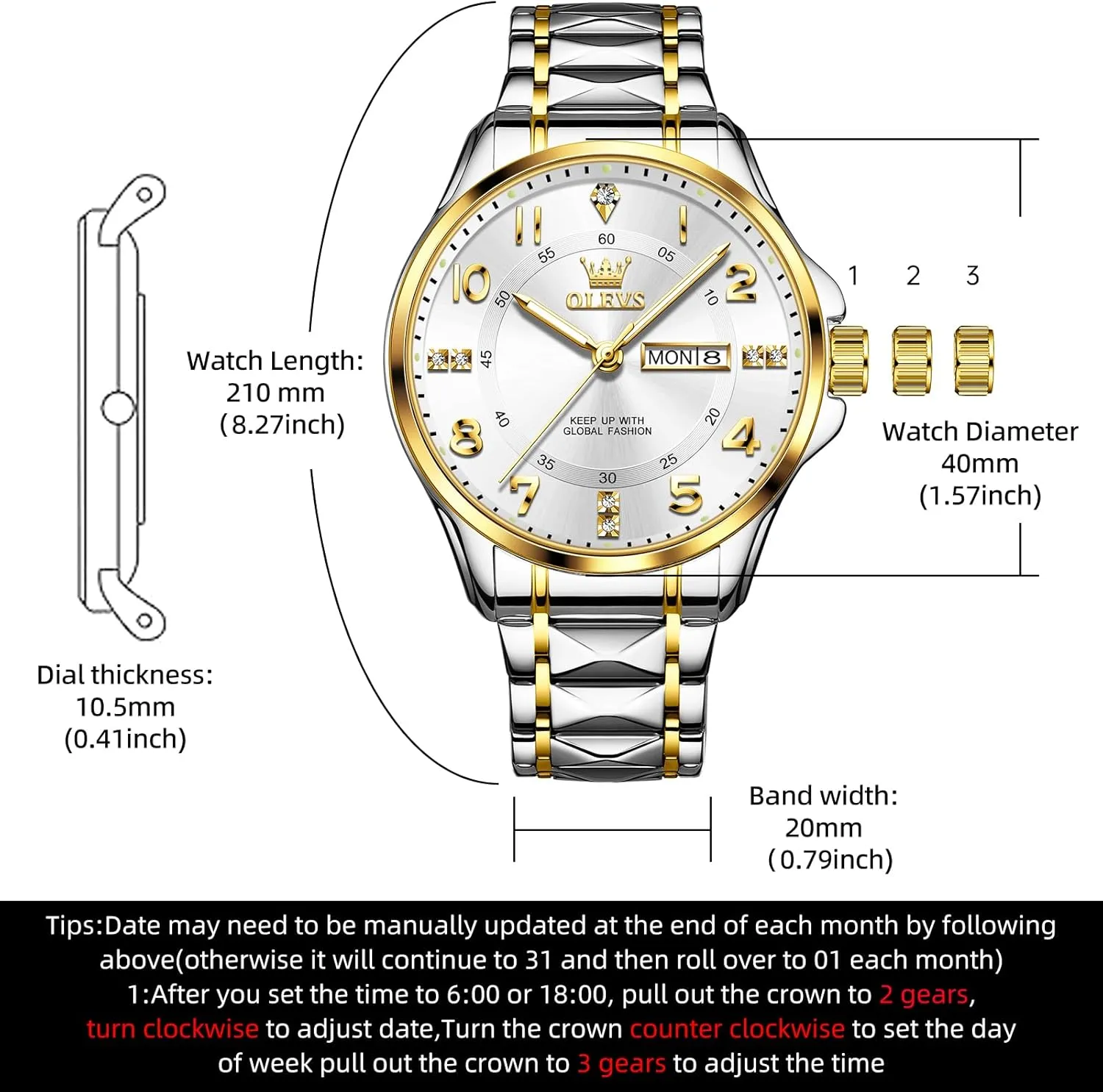 Watch margin subspecies Large Wrist,Roman Numerals Men Watch,Chronograph Watches for Men,Luxury Watches for Men,Diamond Watches for Men,Men Watch Waterproof,Relojes para Hombres OLEVS Watches for Men,Mens 