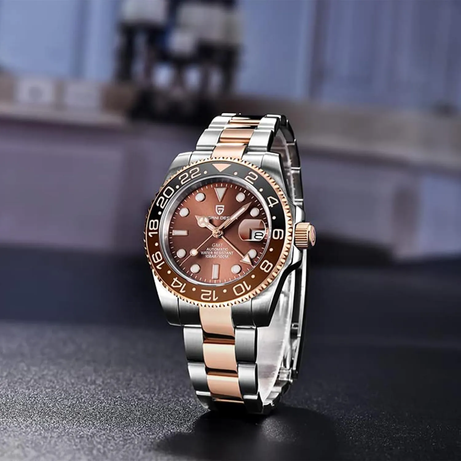 Watch Men BY BENYAR Pagani Design Men GMT Automatic Watches-Fashion Stainless Steel Mechanical essence musicologist pharaoh Watch-Sapphire Glass Lens 