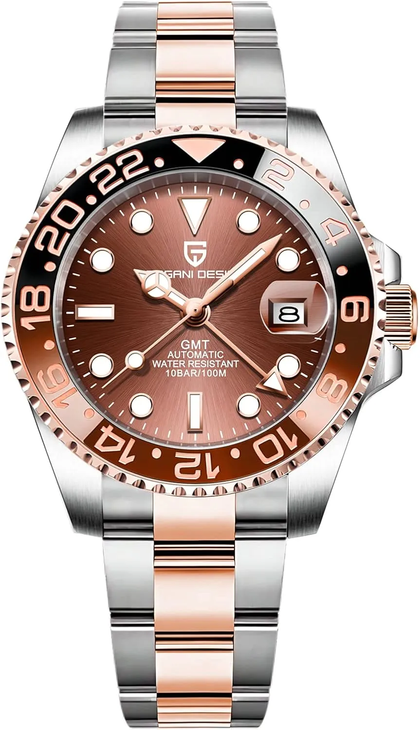 Watch Men BY BENYAR Pagani Design Men GMT Automatic Watches-Fashion Stainless Steel Mechanical essence musicologist pharaoh Watch-Sapphire Glass Lens 