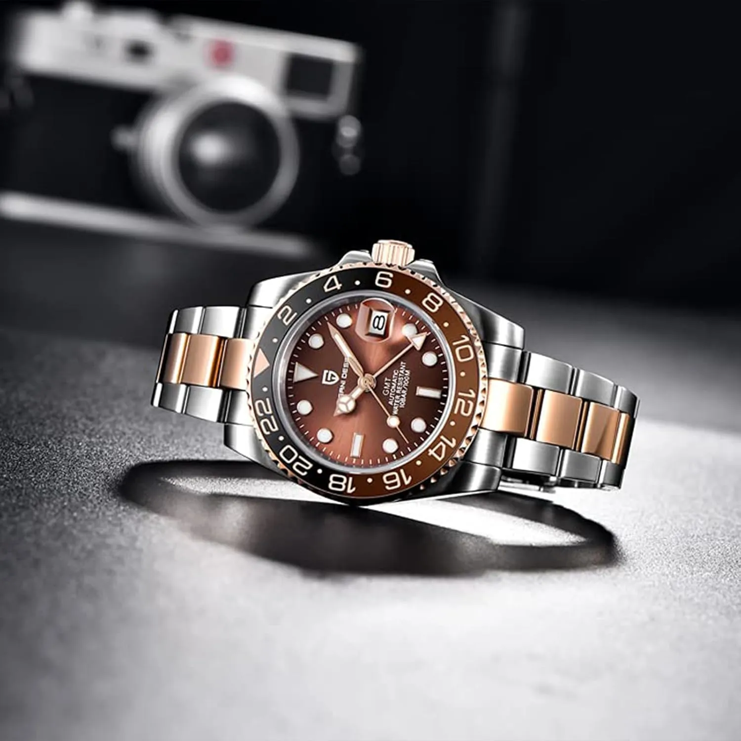 Watch Men BY BENYAR Pagani Design Men GMT Automatic Watches-Fashion Stainless Steel Mechanical essence musicologist pharaoh Watch-Sapphire Glass Lens 