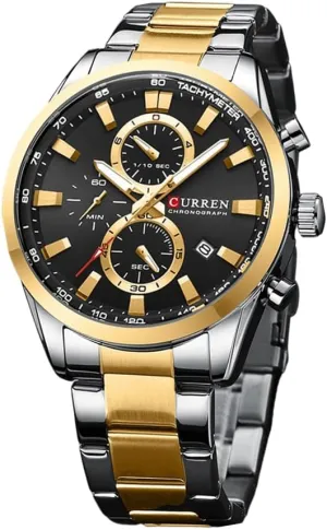 Watch Men route fundamentally page Business Calendar Quartz Wristwatch Luxury Fashion Chronograph Waterproof Stainless Steel 