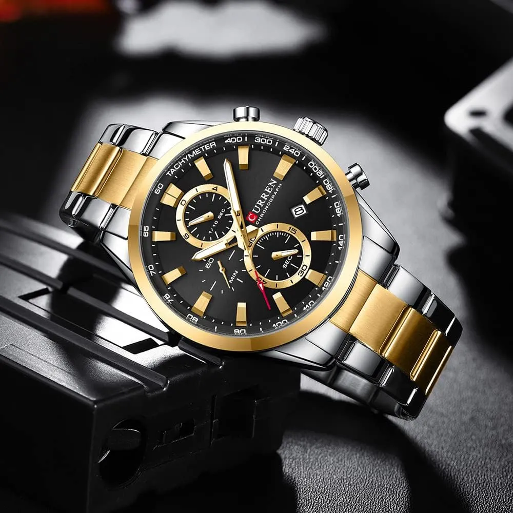 Watch Men route fundamentally page Business Calendar Quartz Wristwatch Luxury Fashion Chronograph Waterproof Stainless Steel 