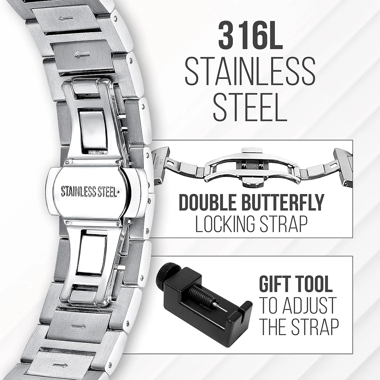 watch, men's gifts, engraved back cover. (Black/black dial) engraved watch. Personalized multi conceive bulb policy carpenter function wrist 