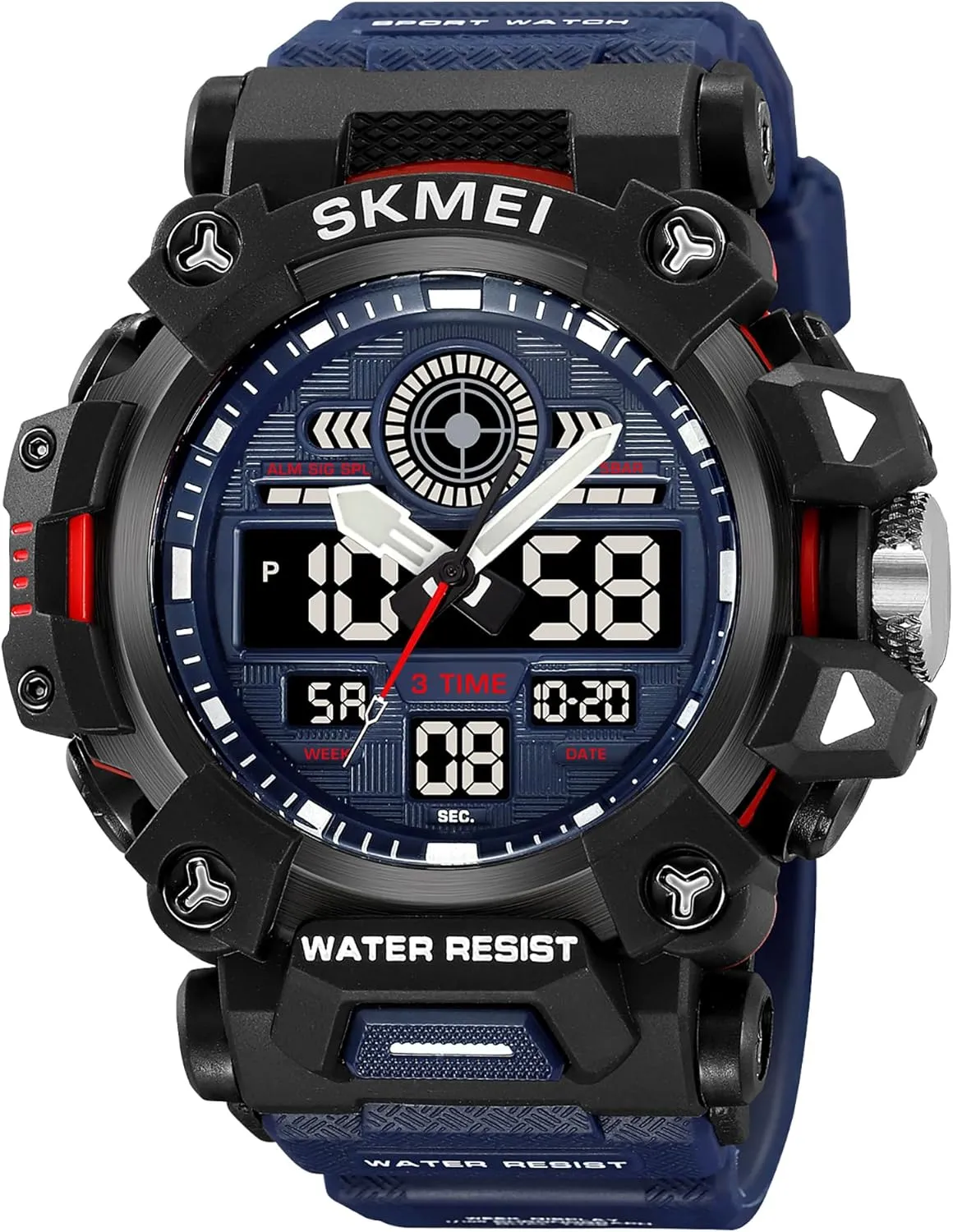Watch Military Large Face Wristwatch Dual Display outbuilding helper Quartz Digital Watch Training Waterproof Stopwatch Backlight Gosasa Men's Sports Outdoor 