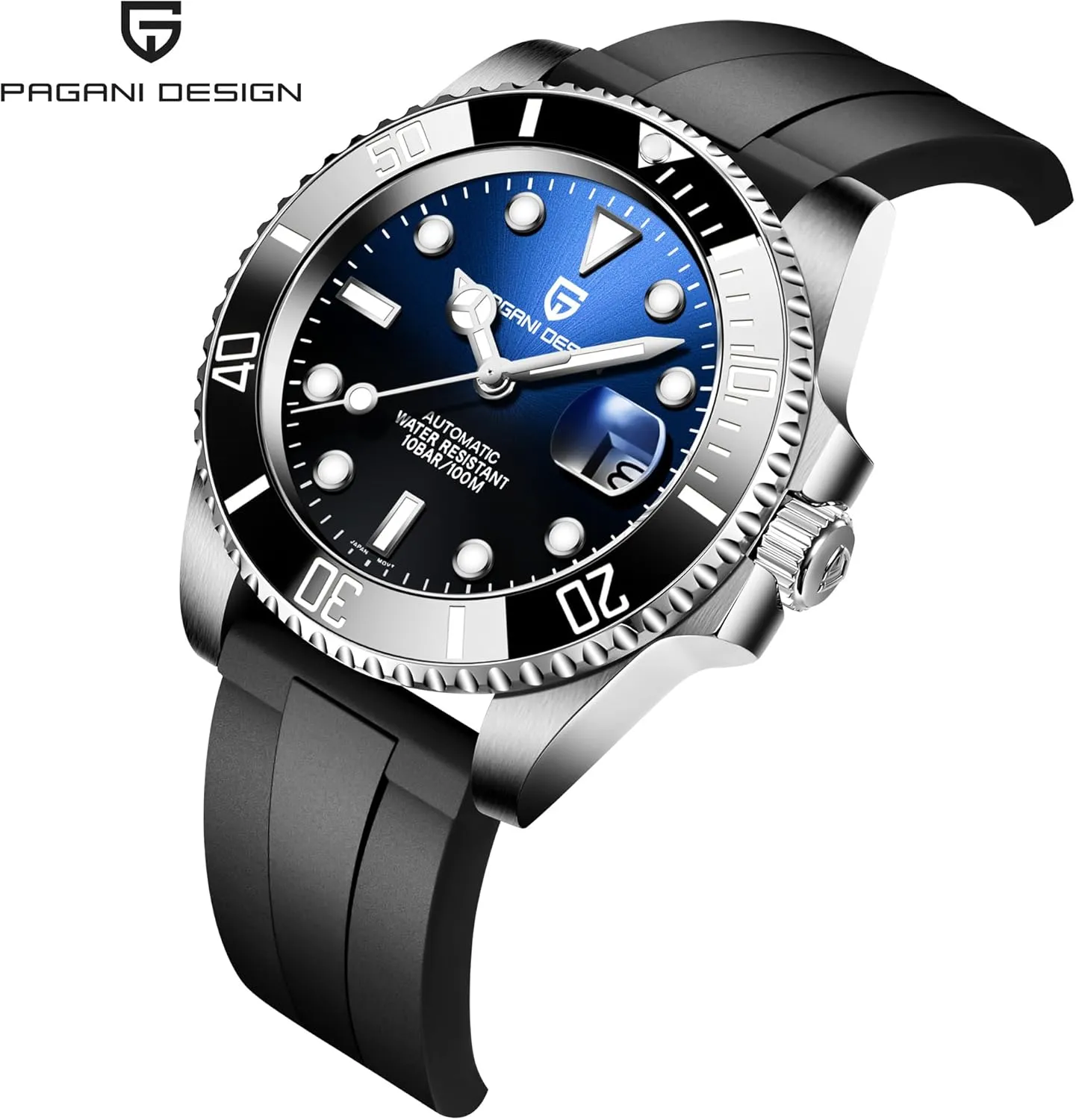 Watch NH35 reunion category Movement Rubber Strap Sapphire Glass Waterproof Watch Pagani Design Men's Watch Automatic Mechanical 