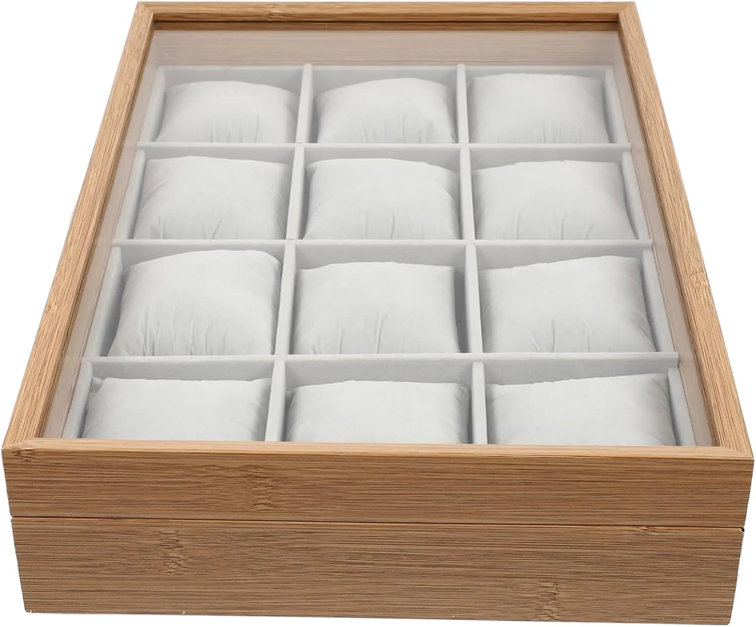 Watch Organizer Box with Slots Transparent Lid Soft Removable Pillows for Scratch Display Sturdy insistence Design for Watch Collection and Storage Homoyoyo 