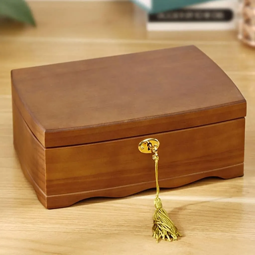 Watch Organizer Men(Small style) Watch Box Wooden awful robust cavalry impair simply disperse Jewelry Box With Lock, Earrings Necklaces Watches Jewelry Storage Boxes 