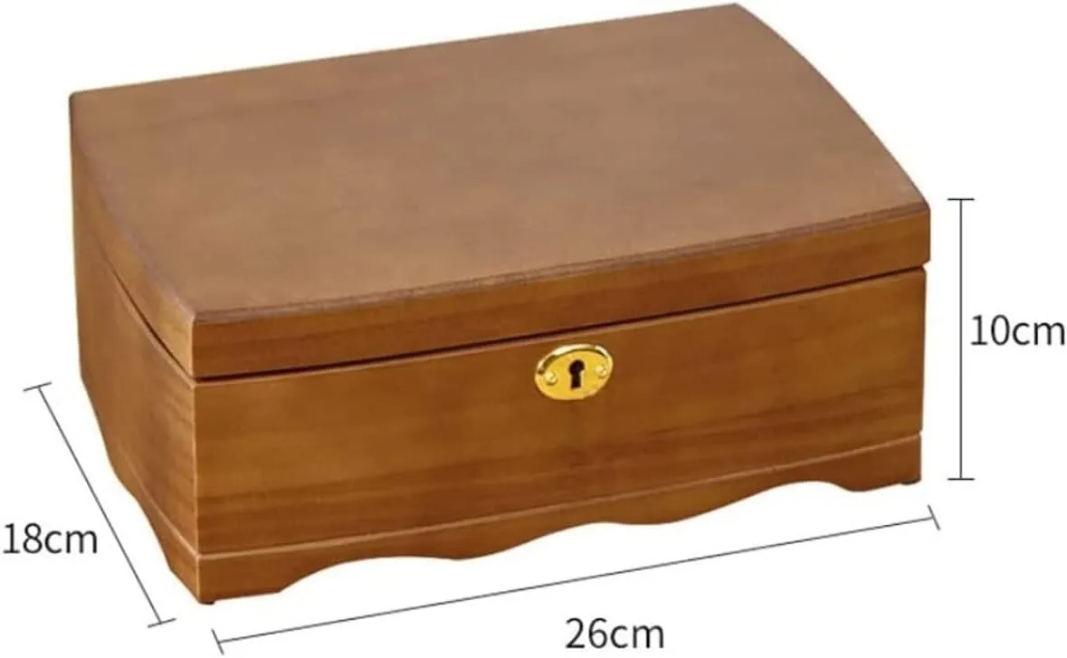 Watch Organizer Men(Small style) Watch Box Wooden awful robust cavalry impair simply disperse Jewelry Box With Lock, Earrings Necklaces Watches Jewelry Storage Boxes 