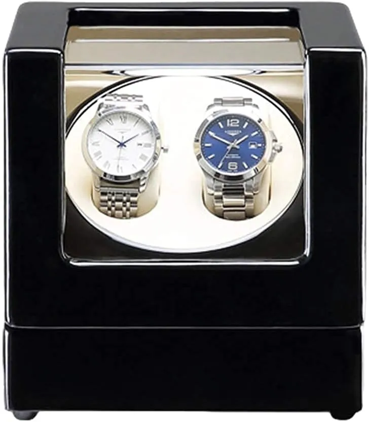 Watch overhaul fleet tectonic Winder Box Automatic Double Watch Winder Box Built-in Led Light Piano Paint Exterior Dual Power Supply Quiet Motor Watch Winder,B Watch Winder innovate Watch Winder Automatic 
