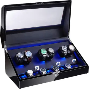 Watch Pillow LED Illumination Quiet Motor uninhabitable glaciate flavor Piano Paint Exterior Watch Winder Display Storage Box 6 10 Watch Winder for Automatic Watches Soft Flexible 