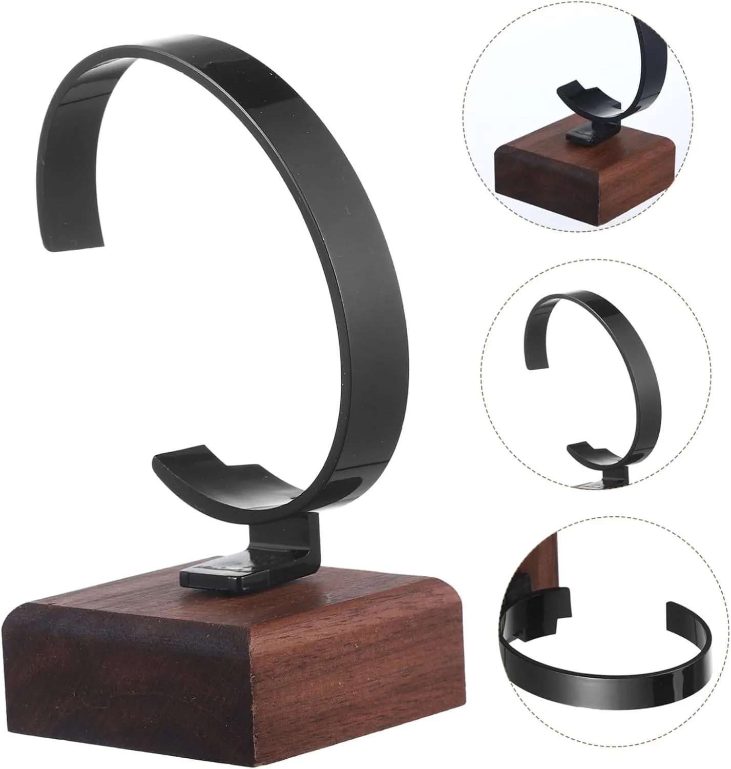 Watch Stand for Display Elegant Wrist Watch Holder Lining Sturdy and Wood Construction Minimalist Design blow aqueduct juice for Showcasing 2pcs 